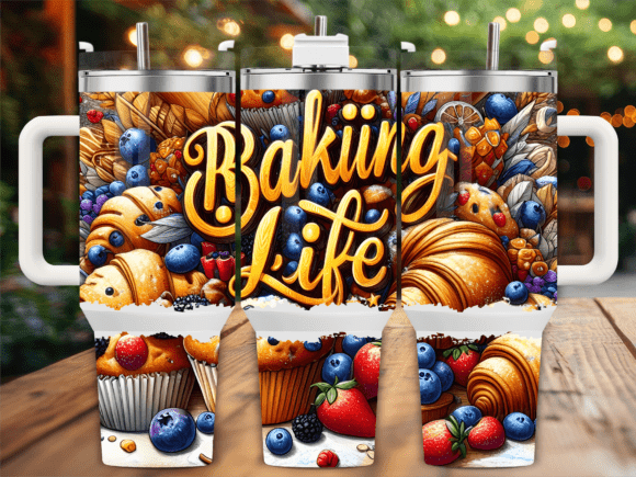 Baking Life with Berries Tumbler Wraps Graphics