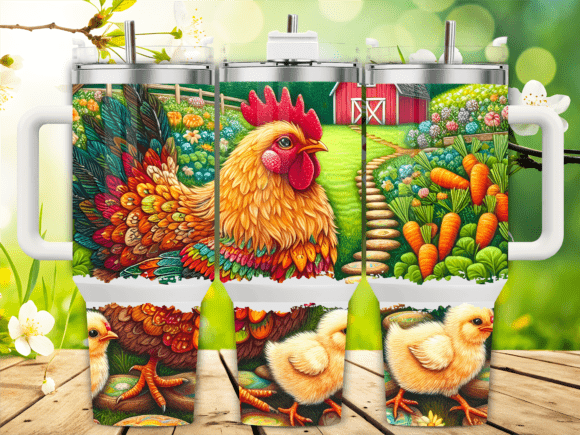 Chicken Garden Harvest Tumbler Wraps & Graphics