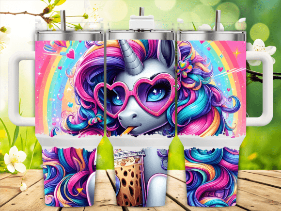 Cool Unicorn Sunglasses 40oz Tumbler Graphics