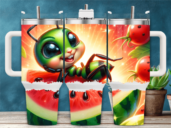 Cute Watermelon Caterpillar 40oz Tumbler Graphics