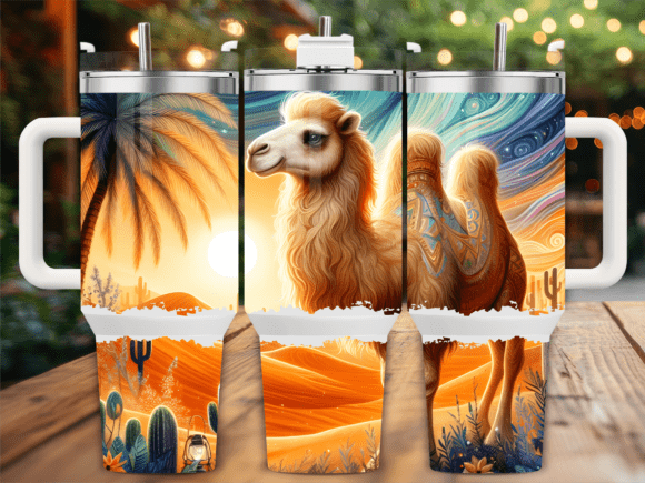 Desert Camel Sunset Tumbler Wraps & Graphics