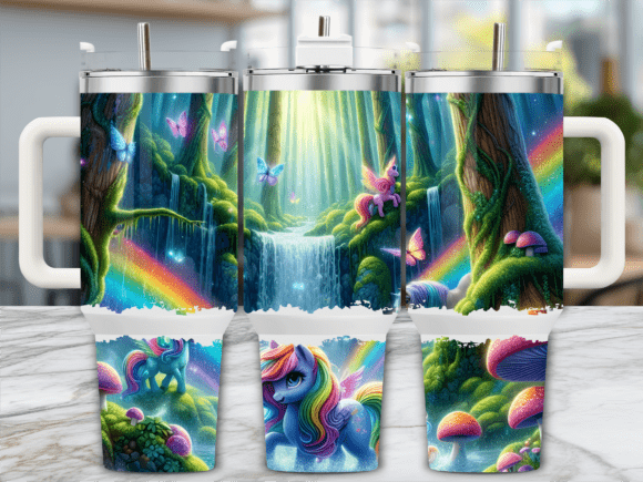Enchanted Forest Unicorn 40oz Tumbler Graphics