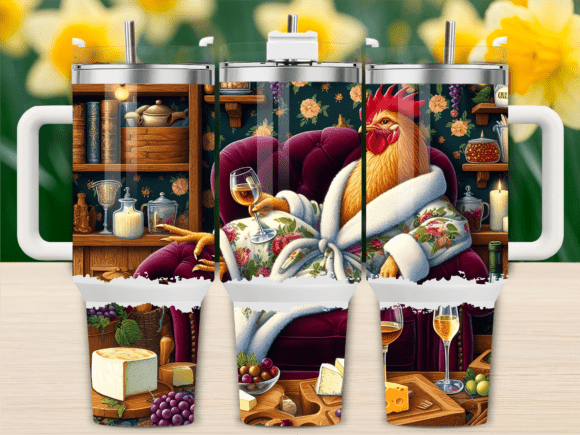 Farm Rooster Kitchen Wine Tumbler Wraps & Graphics