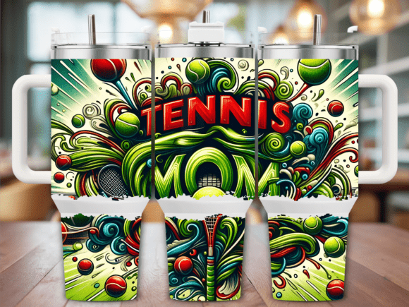 Funky Tennis Mom Balls Graphics for Tumbler Wraps