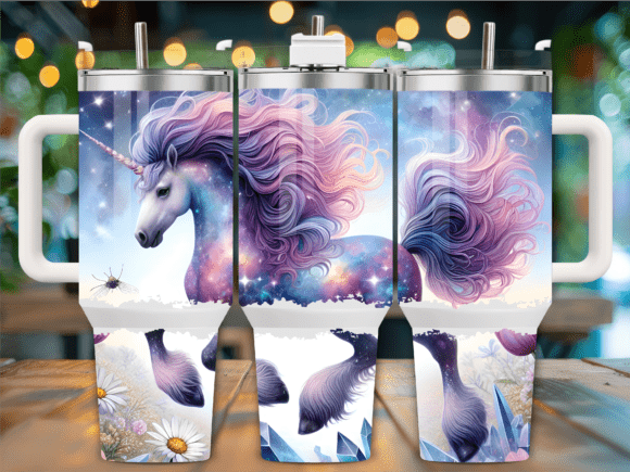 Galaxy Unicorn Crystals 40oz Tumbler Graphics