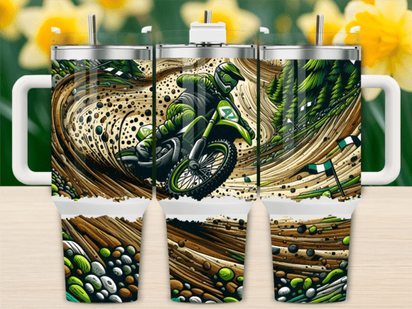 Jungle Dirt Bike Racing Graphics for Tumbler Wraps