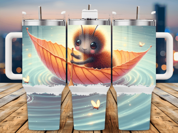 Leaf Boat Floating Bug 40oz Tumbler Wrap