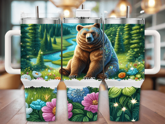 Sparkling Bear Forest Tumbler Wraps & Graphics