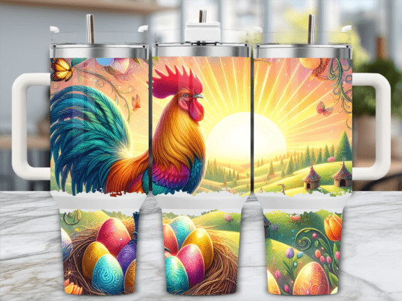 Sunrise Rooster Eggs 40oz Tumbler Wrap Graphics